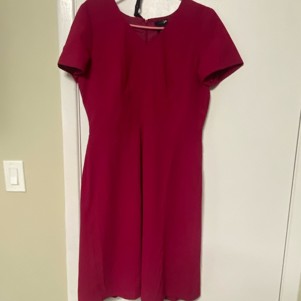 East 5th Red Pleated A-Line Midi Dress